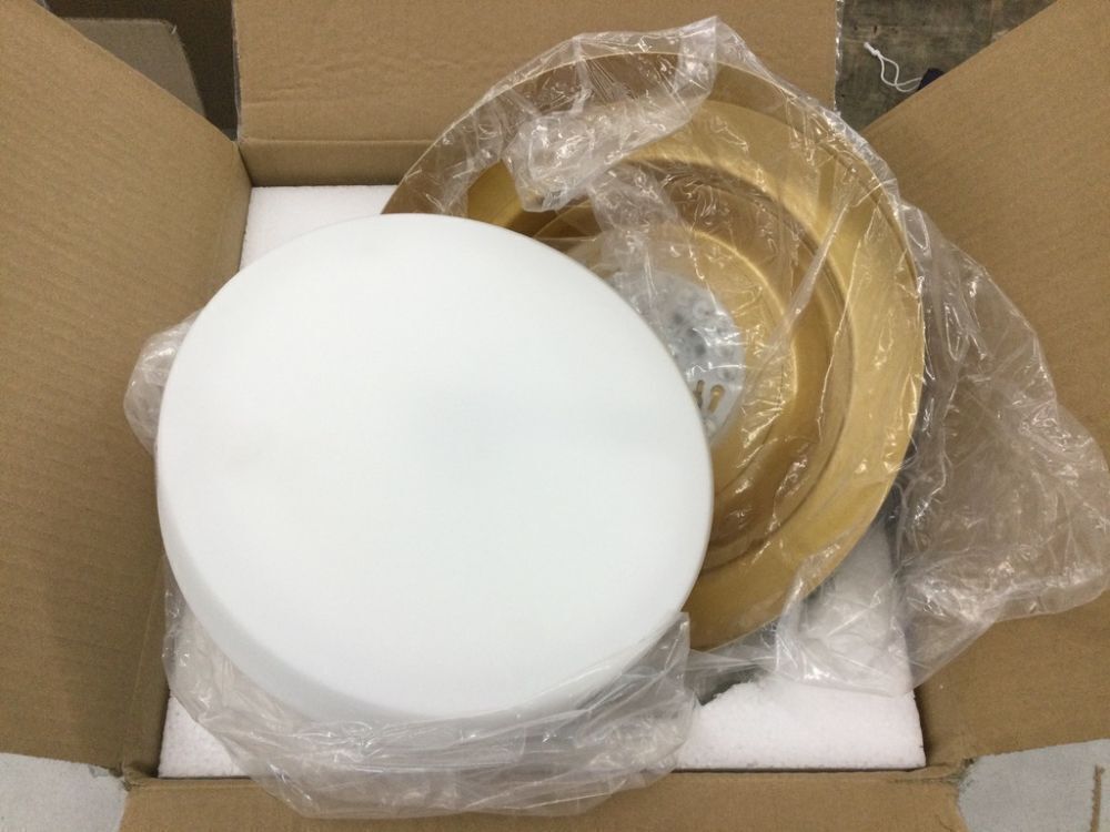 LIROUVET Gold 12" 3CCT LED Flush Mount Ceiling Light in Brushed Gold Finish with Frosted Glass Shade - Image 3 - Lot 433