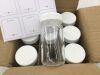 9 Pack 2 oz Glass Shot Bottles w/ Black Lids & Labels - Thumbnail 3