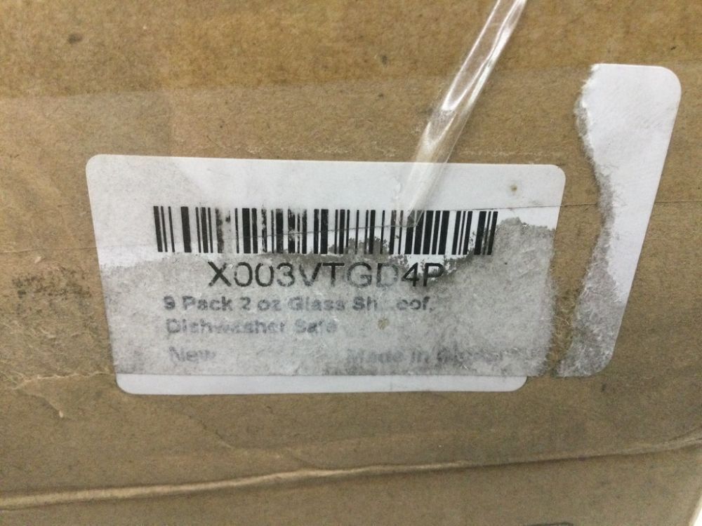 9 Pack 2 oz Glass Shot Bottles w/ Black Lids & Labels - Image 5 - Lot 442