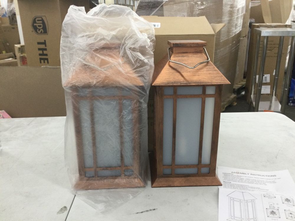 Vintage Candle Lantern with Led Flameless Candle, Set of 2 - Image 2 - Lot 501
