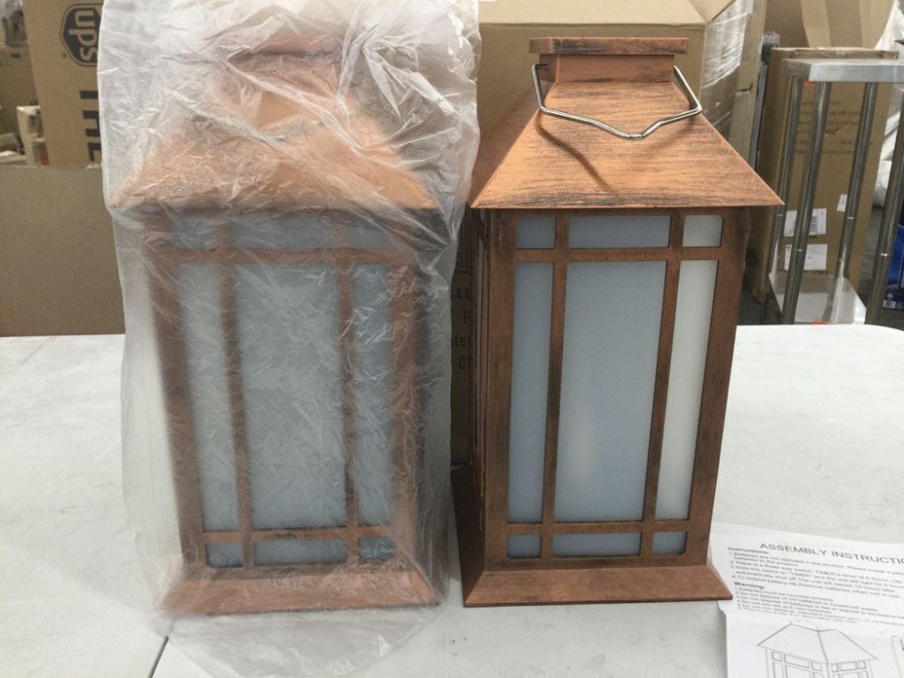 Vintage Candle Lantern with Led Flameless Candle, Set of 2 - Image 4 - Lot 501