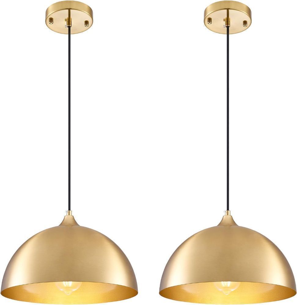 SESIMENT Gold-Electroplated Industrial Pendant Light 11.8inches, 2 Pack - Image 1 - Lot 504