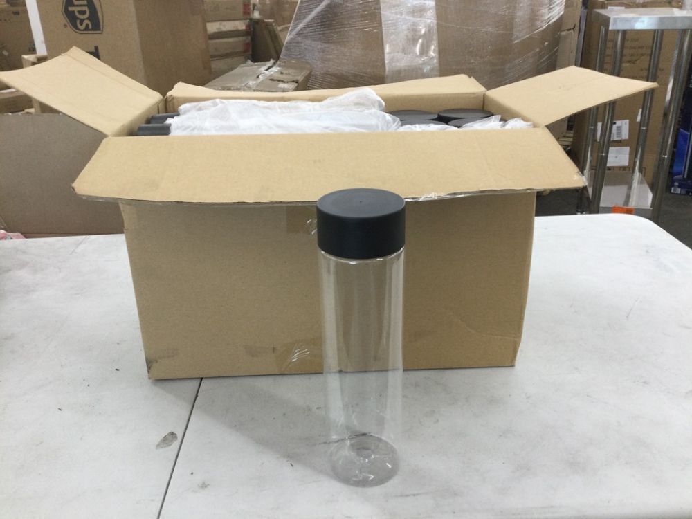 Plastic Bottles with Black Lids, 18 Pack - Image 1 - Lot 507
