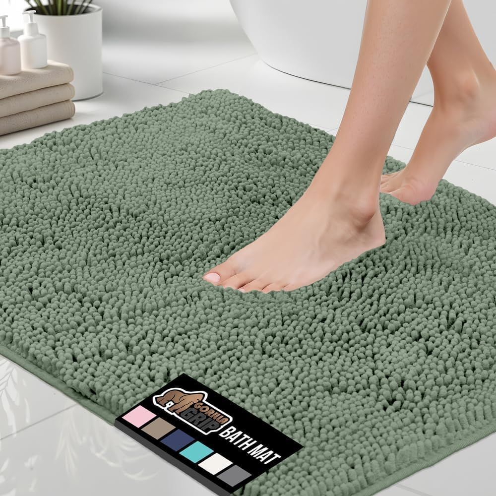 GORILLA GRIP Soft Absorbent Chenille Bath Rug Mat, 60x24 - Image 1 - Lot 516