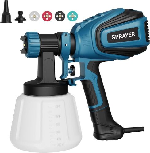 700W HVLP Spray Gun with Cleaning & Blowing Joints, 4 Nozzles - Lot 528