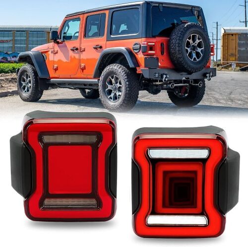 LED Tail Lights for 2018-2023 Jeep Wrangler JL with Running & Brake & Turn Signal & Reverse Lights - Lot 252