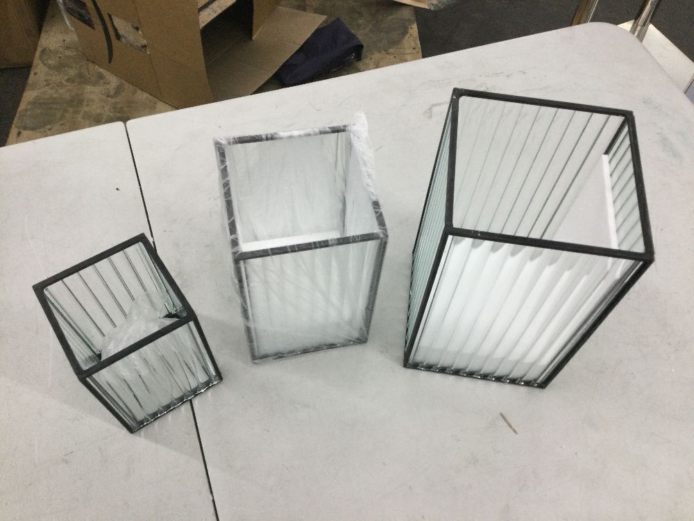 Glass Hurricane Candle Holder, 3 pc - Image 3 - Lot 352