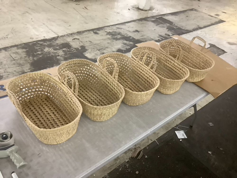Lot of (5) Woven Baskets - Image 1 - Lot 760