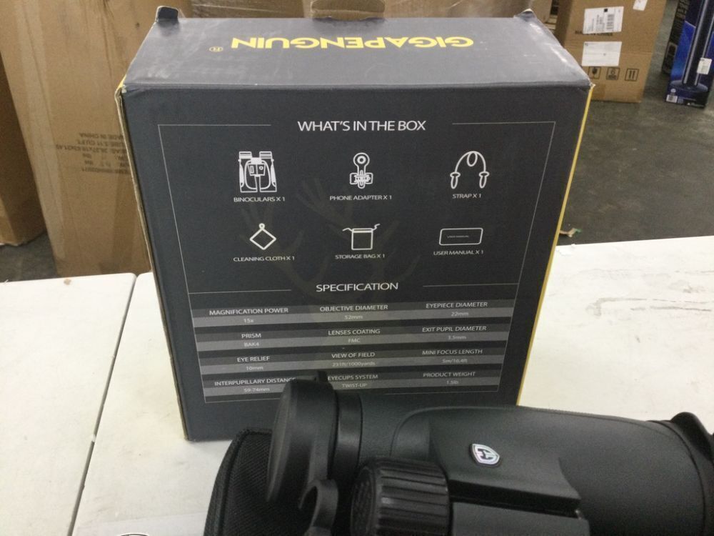 GIGAPENGUIN 15x52 HD Binoculars with Phone Adapter, Clear Low Light Vision, Waterproof - Image 3 - Lot 652