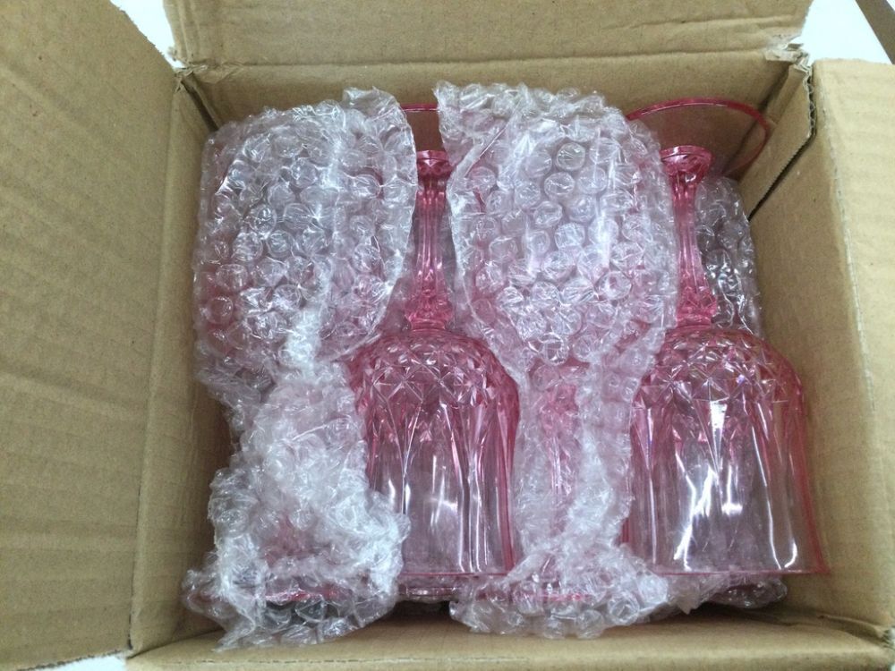 Pink Plastic Wine Glasses, 12pc - Image 2 - Lot 757