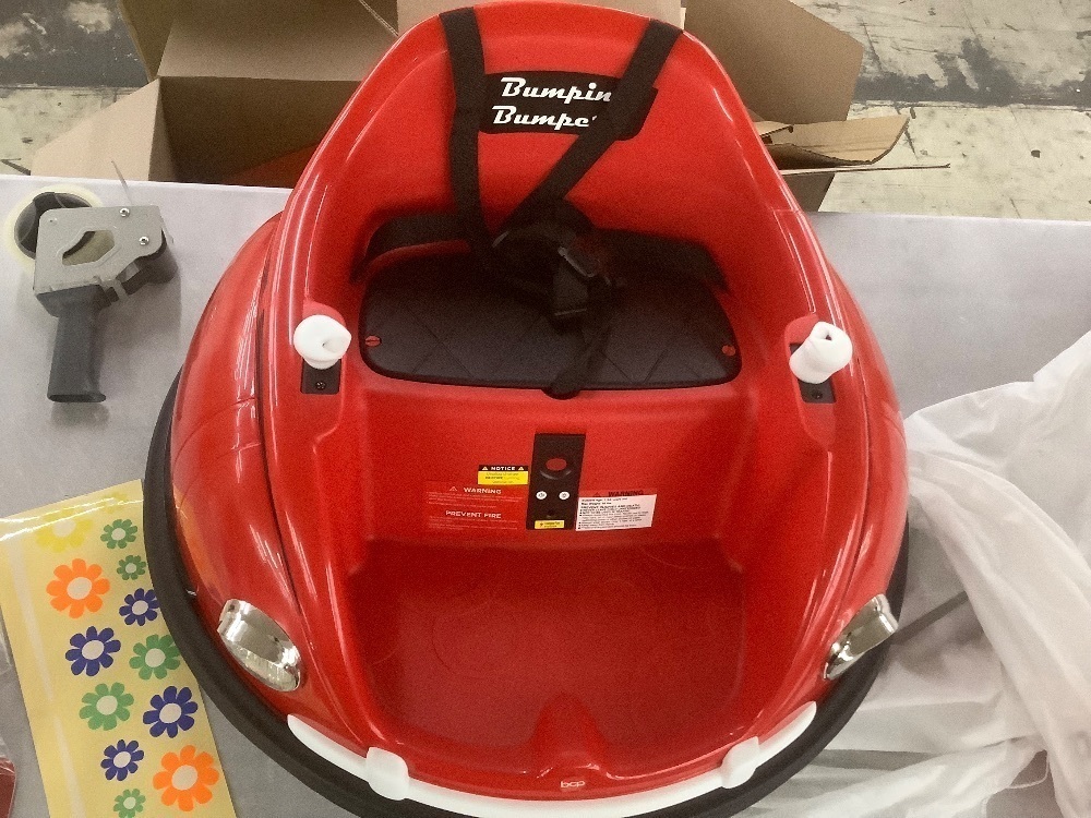6V Kids Ride On Bumper Car Toy w/ Remote, Harness, Lights, 360 Degree Spin - Image 2 - Lot 184