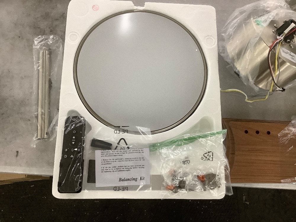 52 in. Indoor Nickel Downrod Mount Modern Ceiling Fan with Integrated LED - Image 3 - Lot 186