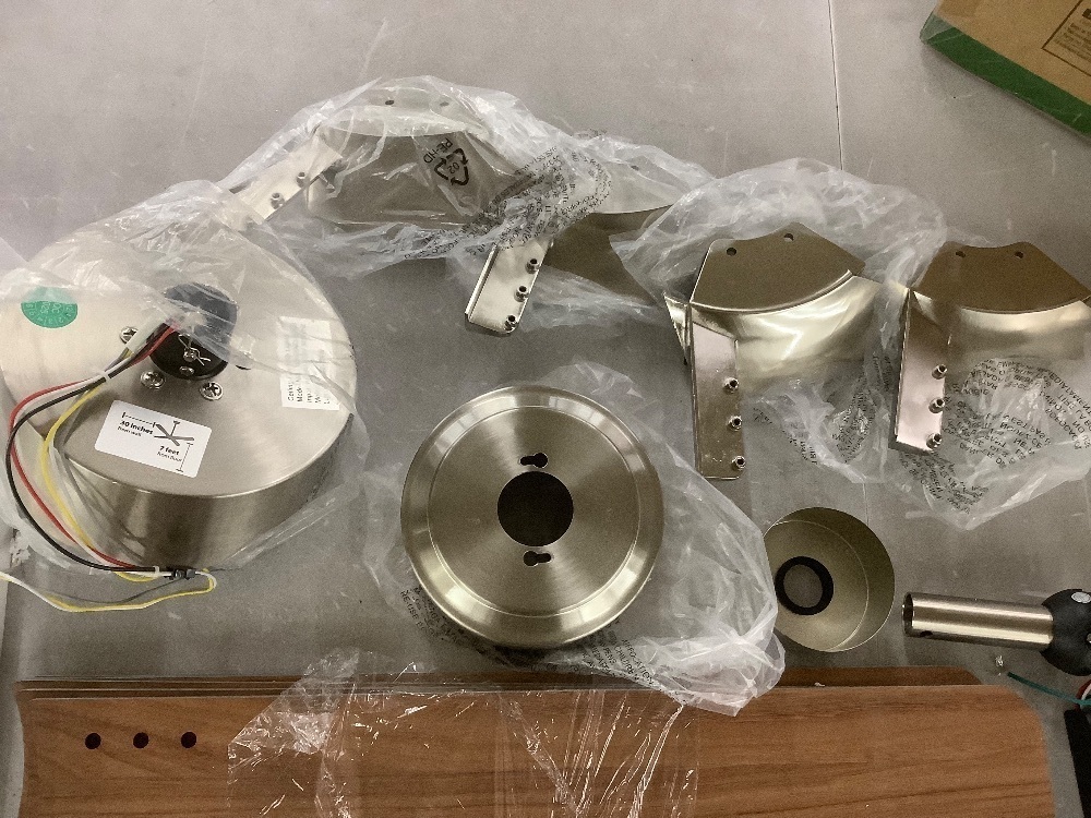 52 in. Indoor Nickel Downrod Mount Modern Ceiling Fan with Integrated LED - Image 4 - Lot 186