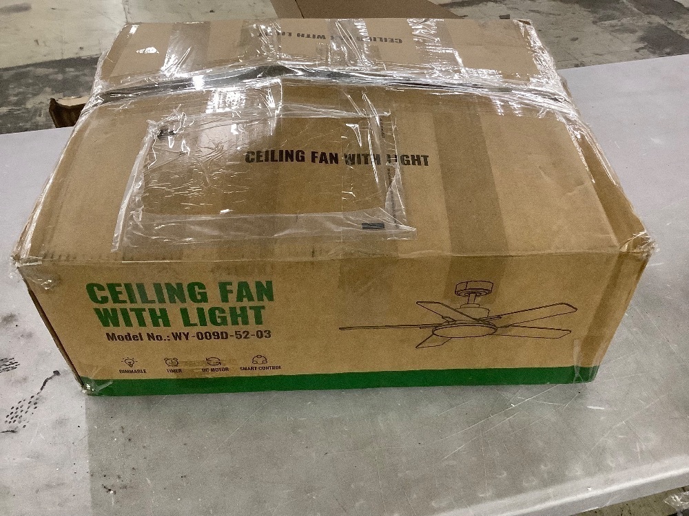 52 in. Indoor Nickel Downrod Mount Modern Ceiling Fan with Integrated LED - Image 8 - Lot 186