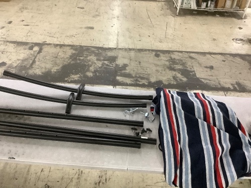 2-Person Brazilian-Style Double Hammock w/ Carrying Bag and Steel Stand - Missing 1 Knob Screw - Lot 190