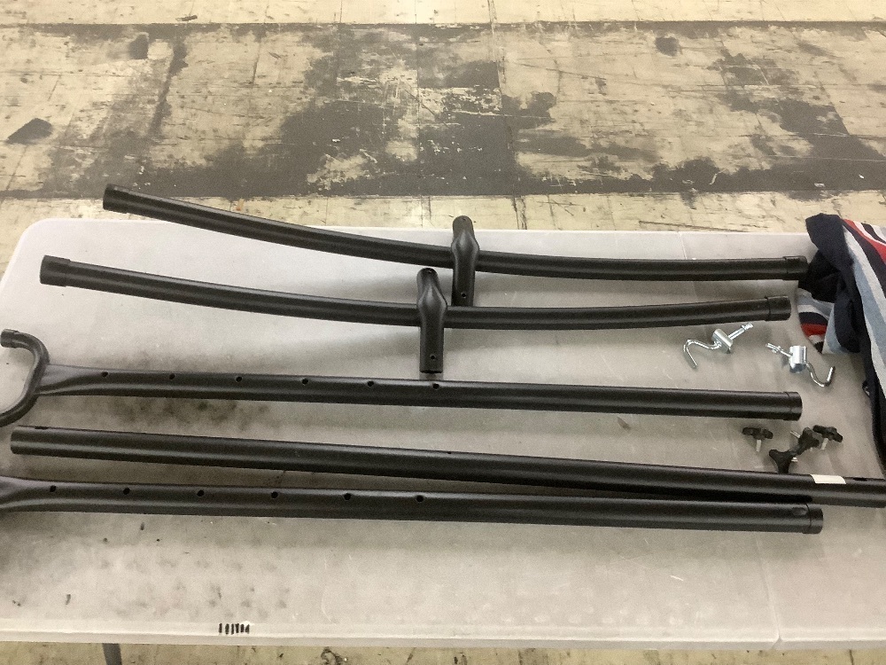 2-Person Brazilian-Style Double Hammock w/ Carrying Bag and Steel Stand - Missing 1 Knob Screw - Image 3 - Lot 190