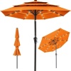 3-Tier Solar Patio Umbrella w/ LED Lights, Tilt Adjustment, Crank - 10ft - Thumbnail 1