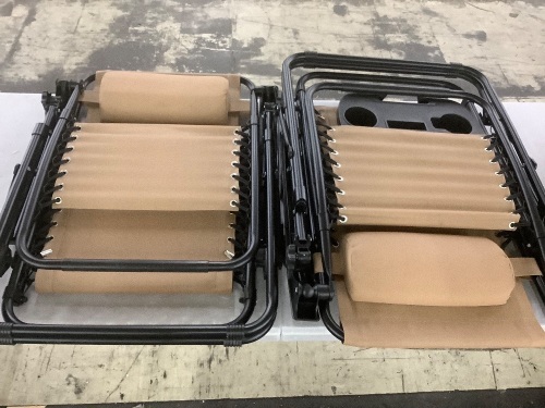 Set of 2 Adjustable Zero Gravity Patio Chair Recliners w/ Cup Holders - Lot 391