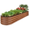 Outdoor Metal Raised Oval Garden Bed for Vegetables, Flowers - 8x2x1ft - Thumbnail 1