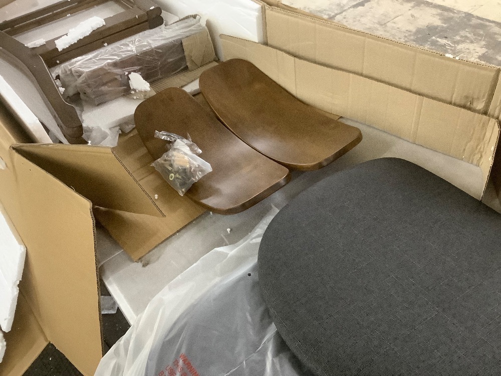 2-Piece Farmhouse Counter Height Bar Stool Set w/ Cushioned Seat, Backrest - Image 7 - Lot 283