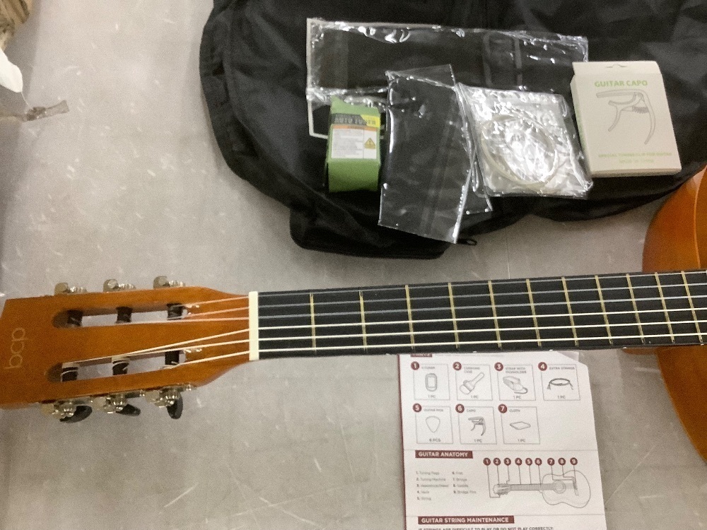 Beginner Acoustic Guitar Set w/ Case, Strap, Extra Strings - 38in - Image 3 - Lot 297