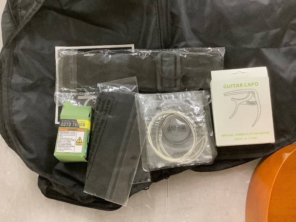 Beginner Acoustic Guitar Set w/ Case, Strap, Extra Strings - 38in - Image 4 - Lot 297
