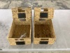 Set of 4 Water Hyacinth Pantry Baskets w/ Chalkboard, Marker, 12in - Light Damage to 2 - Thumbnail 1