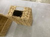 Set of 4 Water Hyacinth Pantry Baskets w/ Chalkboard, Marker, 12in - Light Damage to 2 - Thumbnail 6