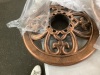 Vintage Outdoor Garden Bird Bath w/ Fleur-de-Lis Accents - Missing Hardware - Thumbnail 4