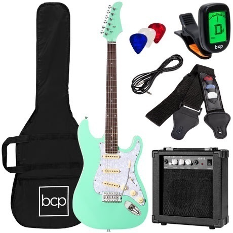Beginner Electric Guitar Kit w/ Case, 10W Amp, Tremolo Bar - 39in - Lot 295