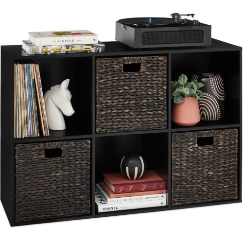 6-Cube Bookshelf, 13.5in Storage Display w/ Removable Panels, Customizable - Lot 398
