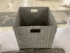 Set of 5 Collapsible Hyacinth Storage Baskets w/ Inserts - 13x13in - Thumbnail 5