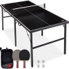 Portable Ping Pong Table Tennis Game Set w/ Paddles, Balls - 6x3ft - Thumbnail 1