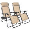 Set of 2 Adjustable Zero Gravity Patio Chair Recliners w/ Cup Holders - Thumbnail 1