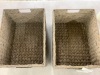 Set of 2 Water Hyacinth Pantry Baskets w/ Chalkboard, Marker - 16in - Thumbnail 3