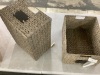 Set of 2 Water Hyacinth Pantry Baskets w/ Chalkboard, Marker - 16in - Thumbnail 4