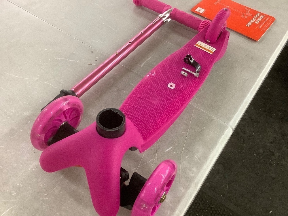 Kids Mini Kick Scooter Toy w/ Colorful Light-Up Wheels, Adjustable T-Bar - Image 3 - Lot 683