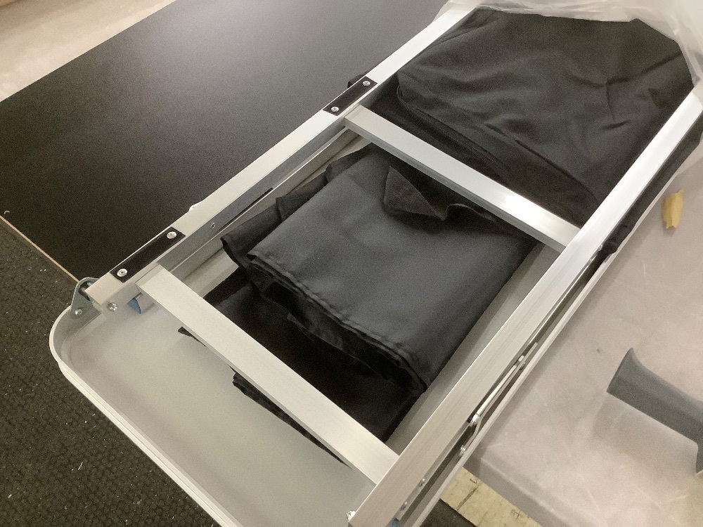 Portable Pop-Up Bar Table w/ Carrying Case, Removable Skirt - Image 2 - Lot 386