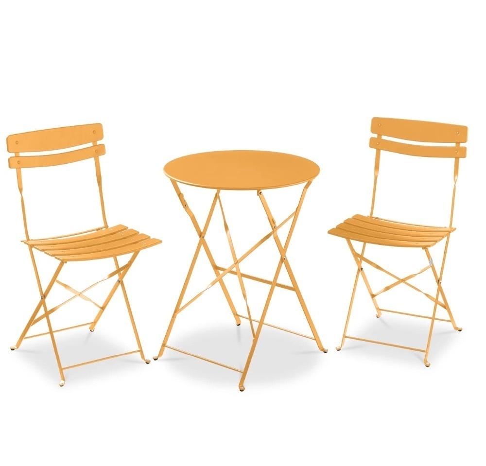 3-Piece Small Folding Patio Bistro Set w/ 2 Chairs - Image 1 - Lot 484