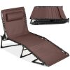 Portable Patio Chaise Lounge Chair Outdoor Recliner w/ Pillow - Thumbnail 1