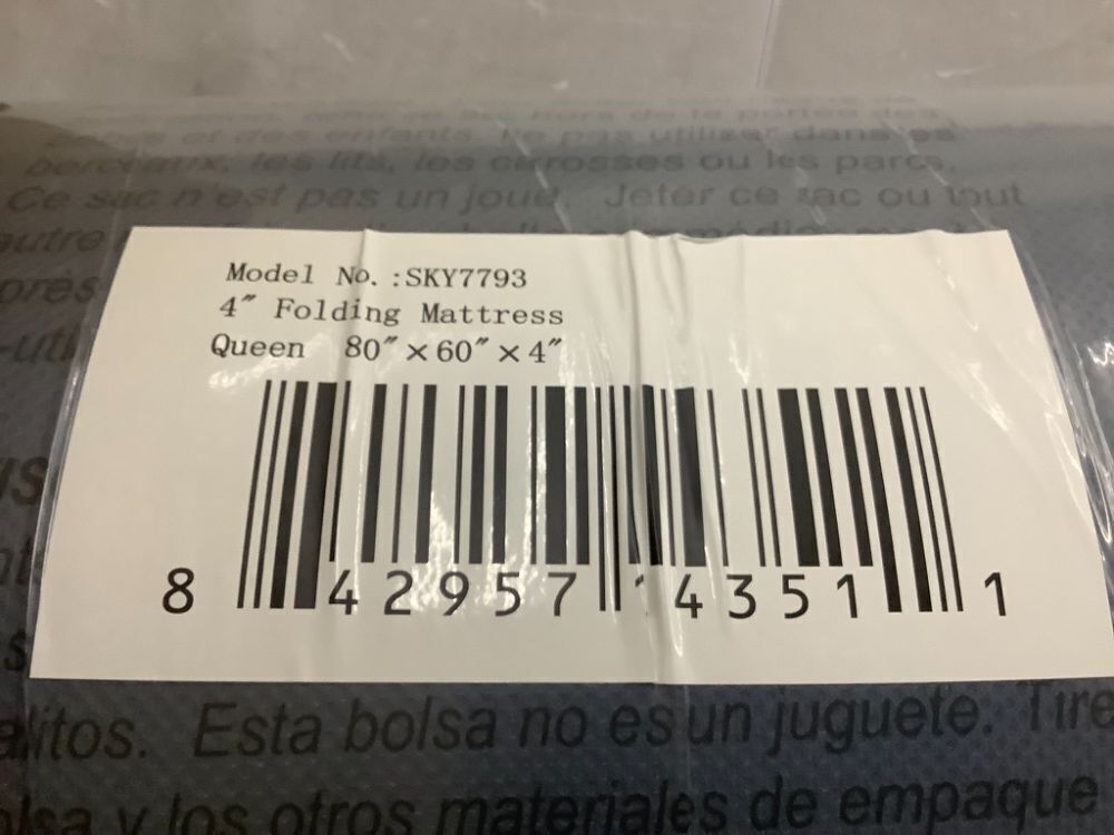 Folding Portable Midnight Blue Mattress Topper w/ Plush Foam - 4in - Image 3 - Lot 696