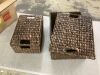 Set of 2 Large Hyacinth Storage Baskets w/ Handles, Lid - Thumbnail 1
