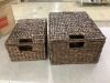 Set of 2 Large Hyacinth Storage Baskets w/ Handles, Lid - Thumbnail 2