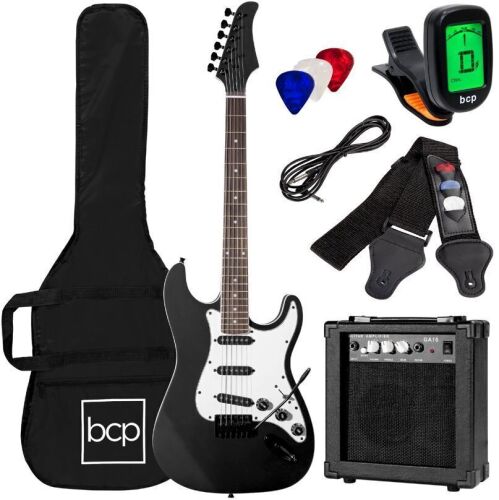 Beginner Electric Guitar Kit w/ Case, 10W Amp, Tremolo Bar - 39in - Lot 792