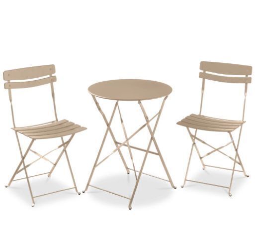 3-Piece Small Folding Patio Bistro Set w/ 2 Chairs - Image 1 - Lot 373