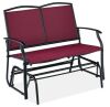 2-Person Patio Loveseat Swing Glider, Bench Rocker w/ Armrests - Thumbnail 1