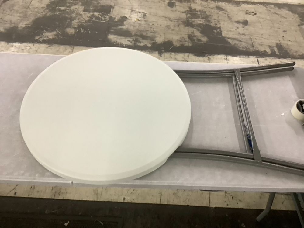 Bar Height Folding Table Indoor Outdoor Accessory w/ Thick Table Top - 32in - Image 2 - Lot 587