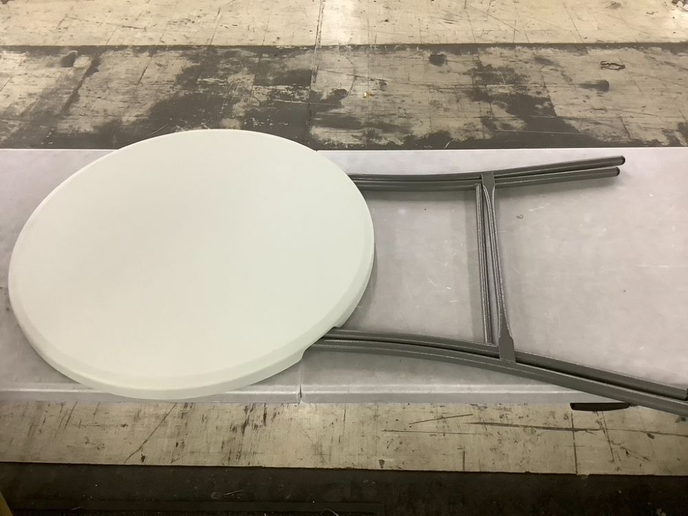 Bar Height Folding Table Indoor Outdoor Accessory w/ Thick Table Top - 32in - Image 2 - Lot 588