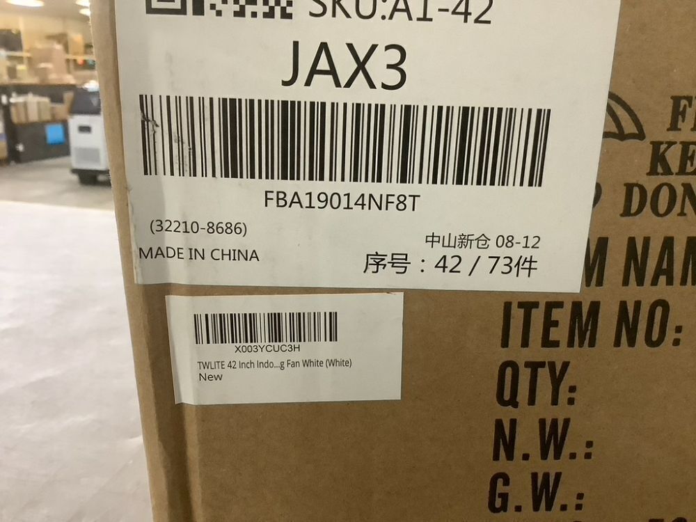 TWLITE 42" Indoor Ceiling Fan with Pull-Chain and Three LED Light Bulbs Base - Image 10 - Lot 681