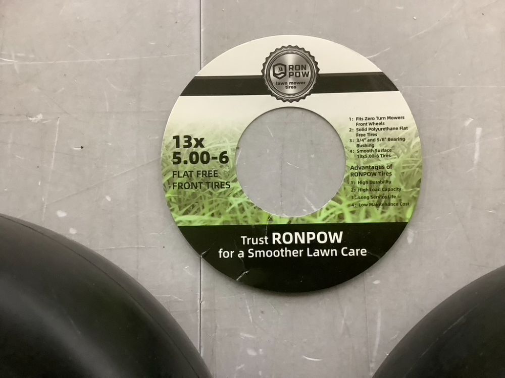 RONPOW Flat Free Front Mower Tires 13x5.00-6, Set of 2 - Image 4 - Lot 786